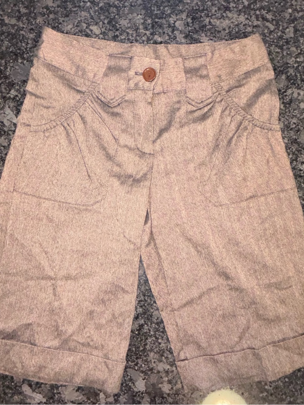 Max Rave Gray Herringbone Top with Pink Brand Tag